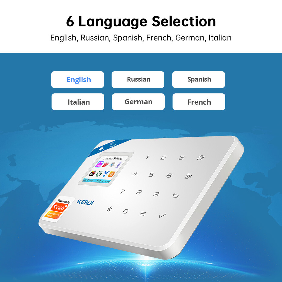 KERUI Wireless Wi-Fi Tuya GSM Smart Home Alarm System Security Motion Detector