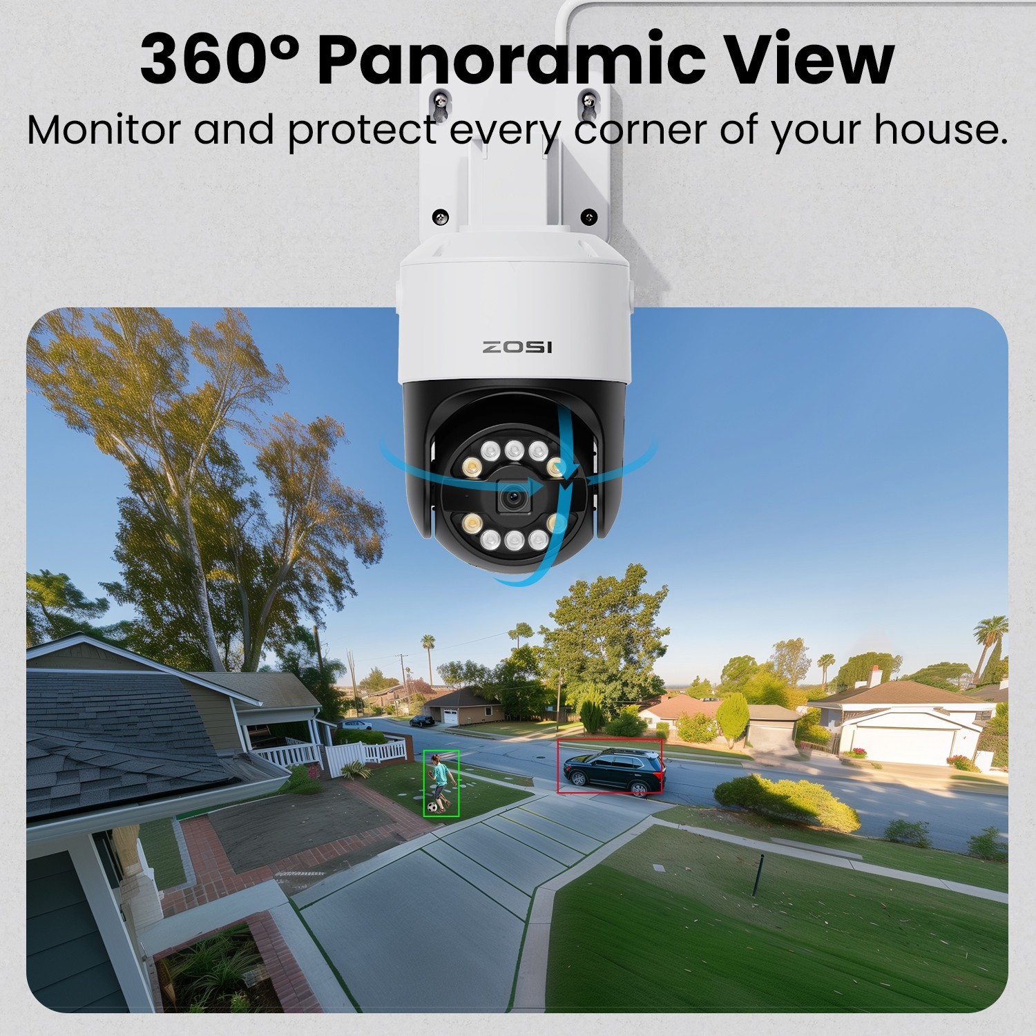 ZOSI 4K NVR 5MP PoE Security Pan/Tilt Camera Outdoor System Color Night Vision