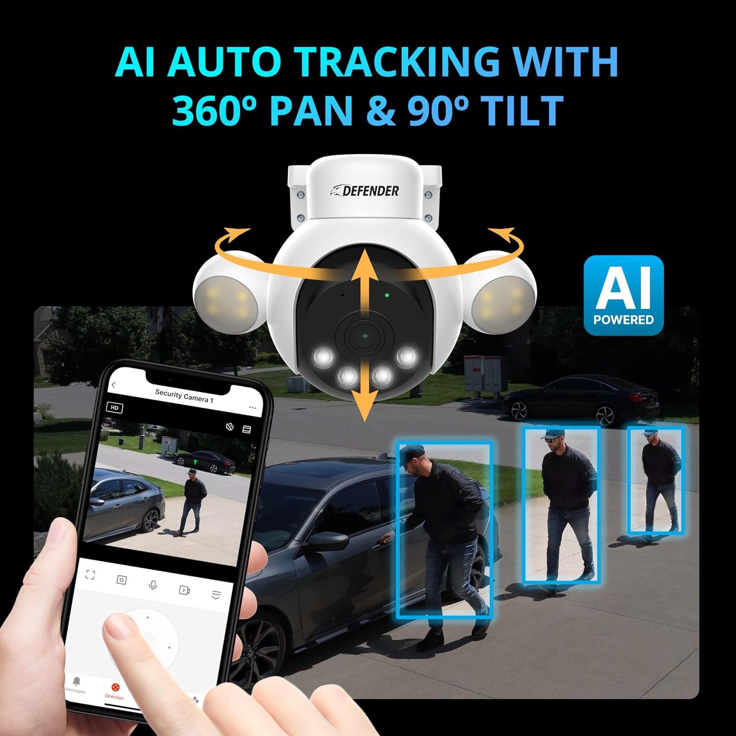 Defender AI Powered Sentinel 4K Wired Security Camera System 4 Cameras 1TB