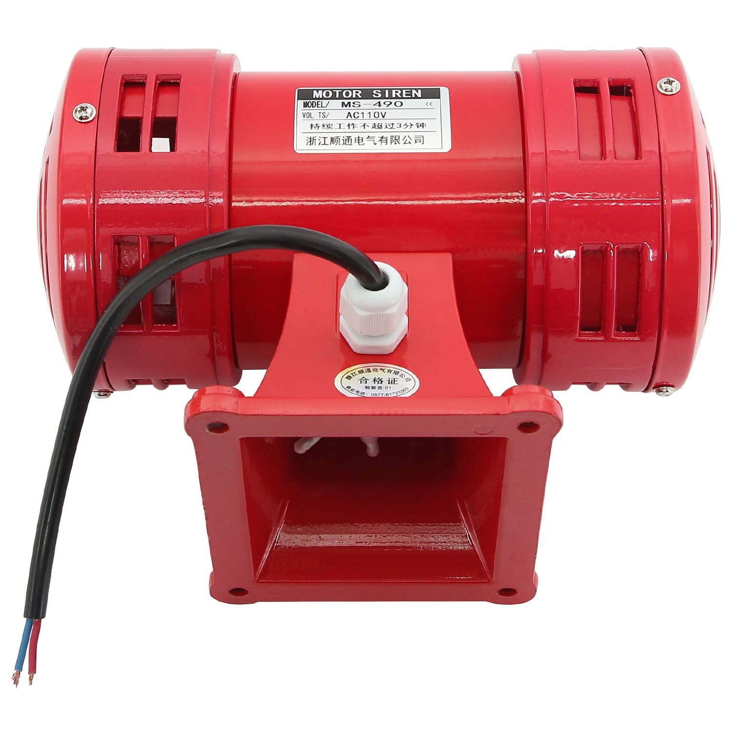 YaeCCC Air Raid Siren, 110V Electric Motor Driven Siren Alarm – 150db, Super …