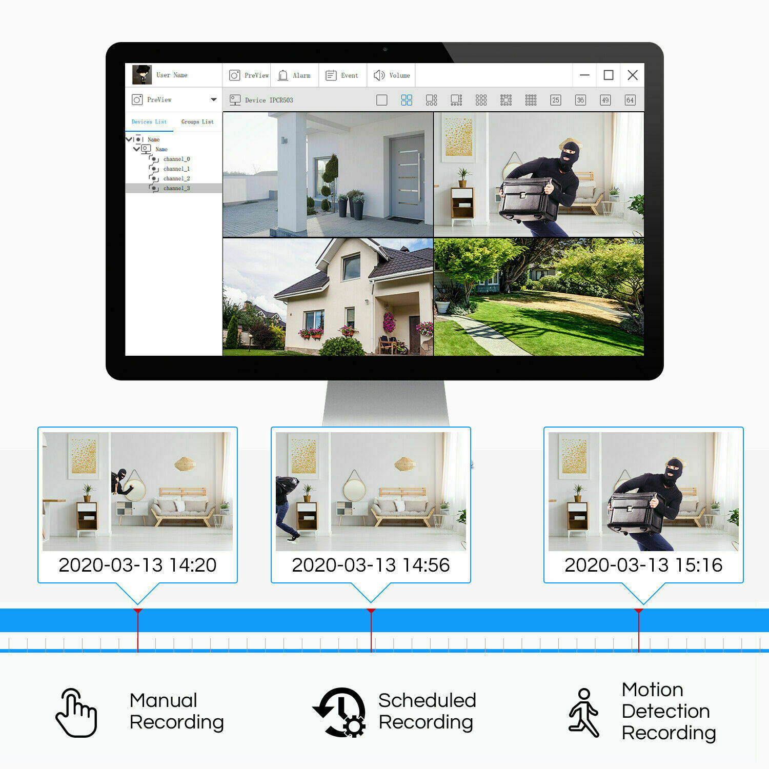 ZOSI H.265+ 1080p Dome Home Surveillance Security Camera System 8CH 5MP Lite DVR