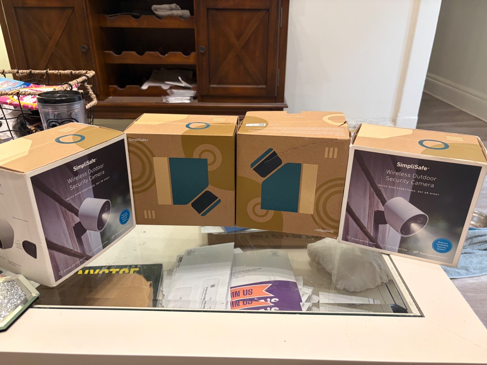SimpliSafe Home Security System 3 Wireless Outdoor 1 Indoor Cameras 16 Pc BUNDLE