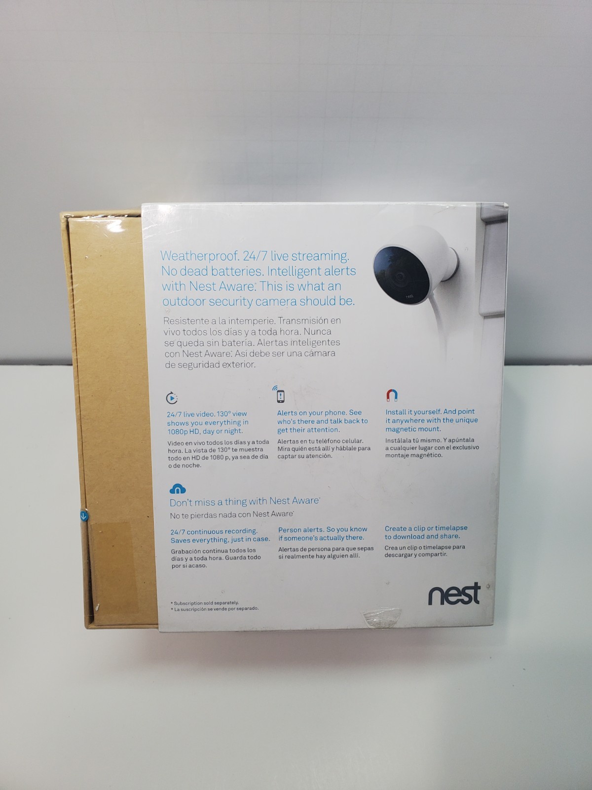 New & Sealed NEST Cam Outdoor Security Camera Model NC2100ES Free Shipping!