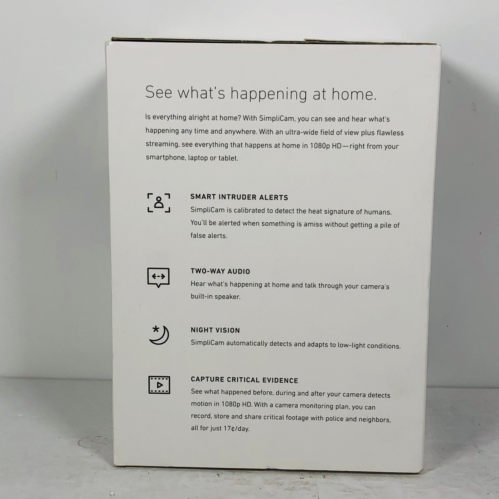 SimliSafe HD Indoor Security Camera 1080p – New Open Box Fast Shipping