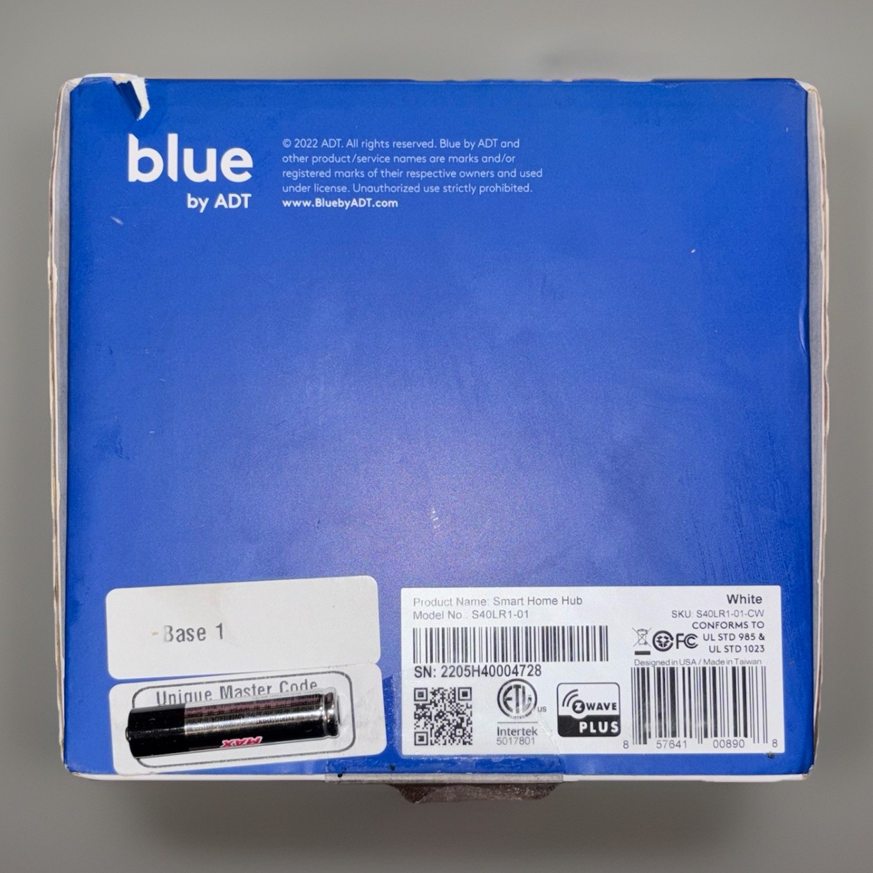 New In Box- Blue By ADT Self Setup Smart Home Hub White With Activation Code