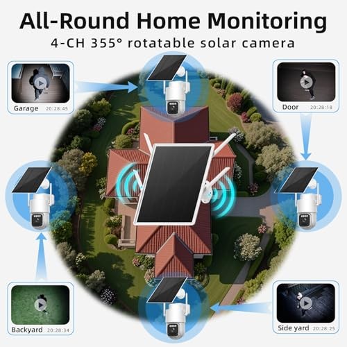 Solar 4G LTE Cellular Security Camera kit Wireless Outdoor,No WiFi 14in
