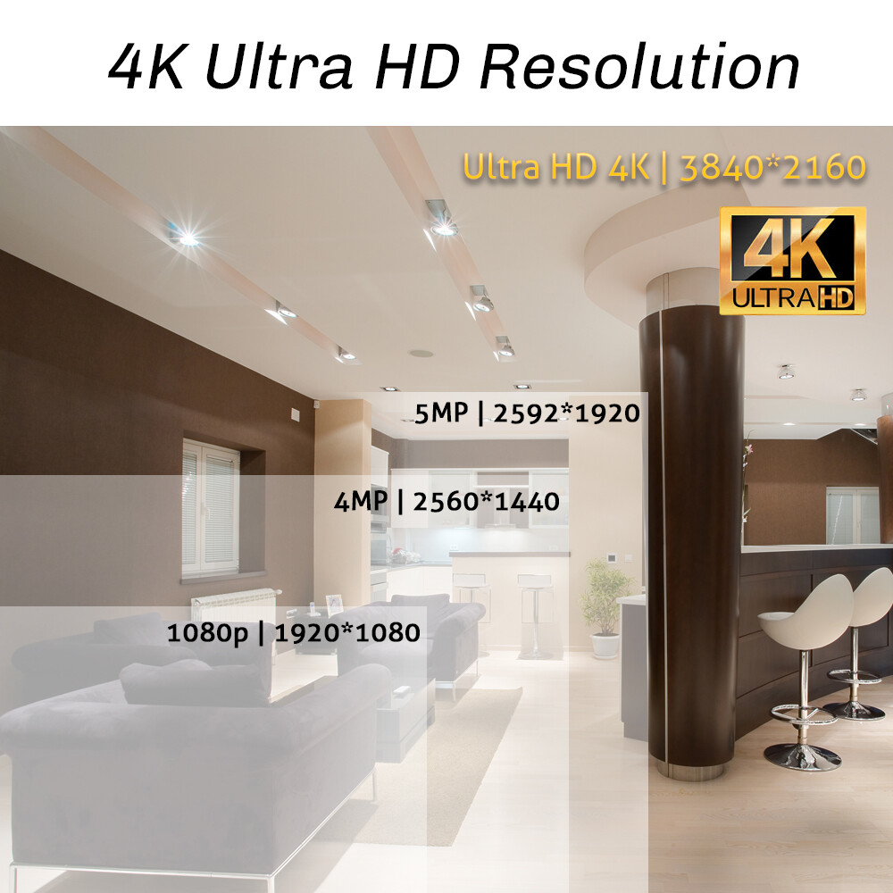 8 Channel NVR 6 X 4K 8MP Outdoor Indoor Microphone Turret Security Camera System
