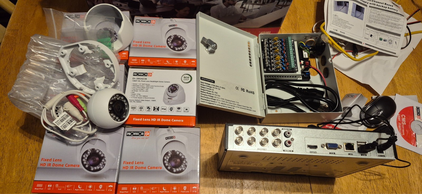 Provision-ISR Surveillance Kit, 6 Cameras Battery Backup New