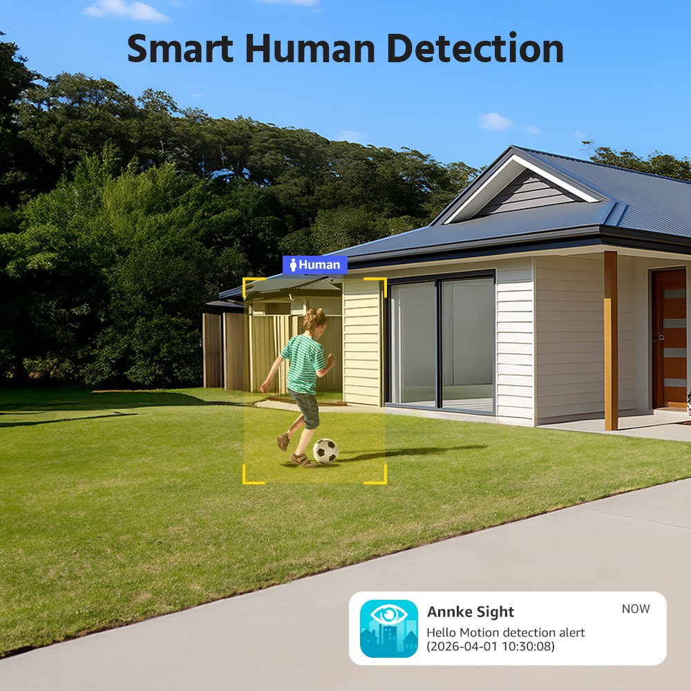 ANNKE 4MP Dual Lens Wireless Security IP Camera Two Way Audio Color Night Vision