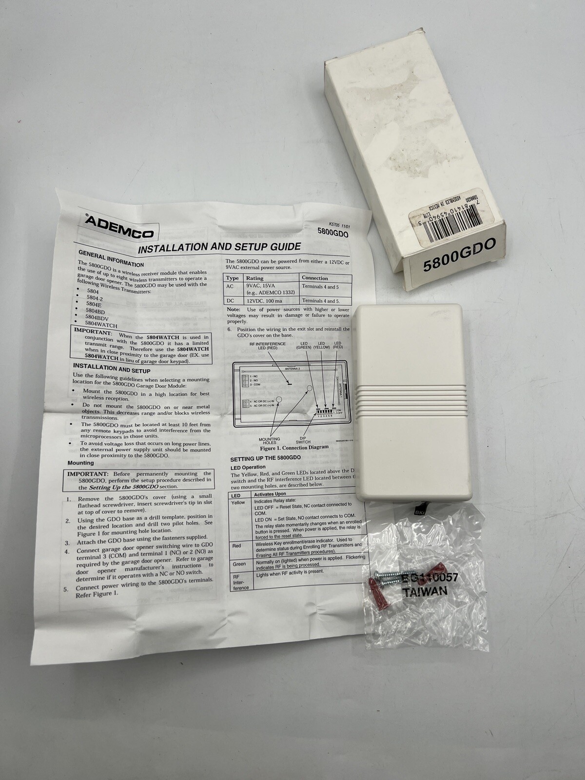 Honeywell Ademco 5800GDO Transmission Module