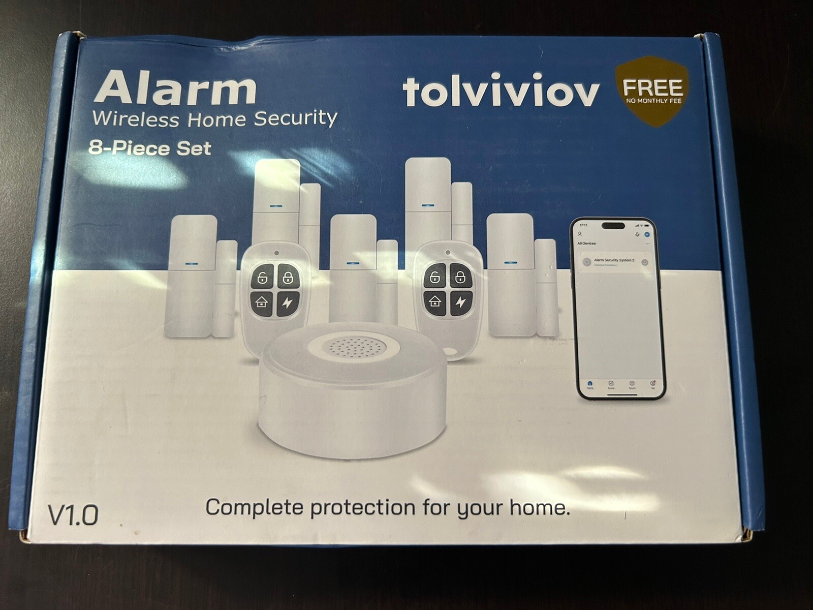 tolviviov Wireless Home Security 8 Piece Set Alarm Security System Smart App