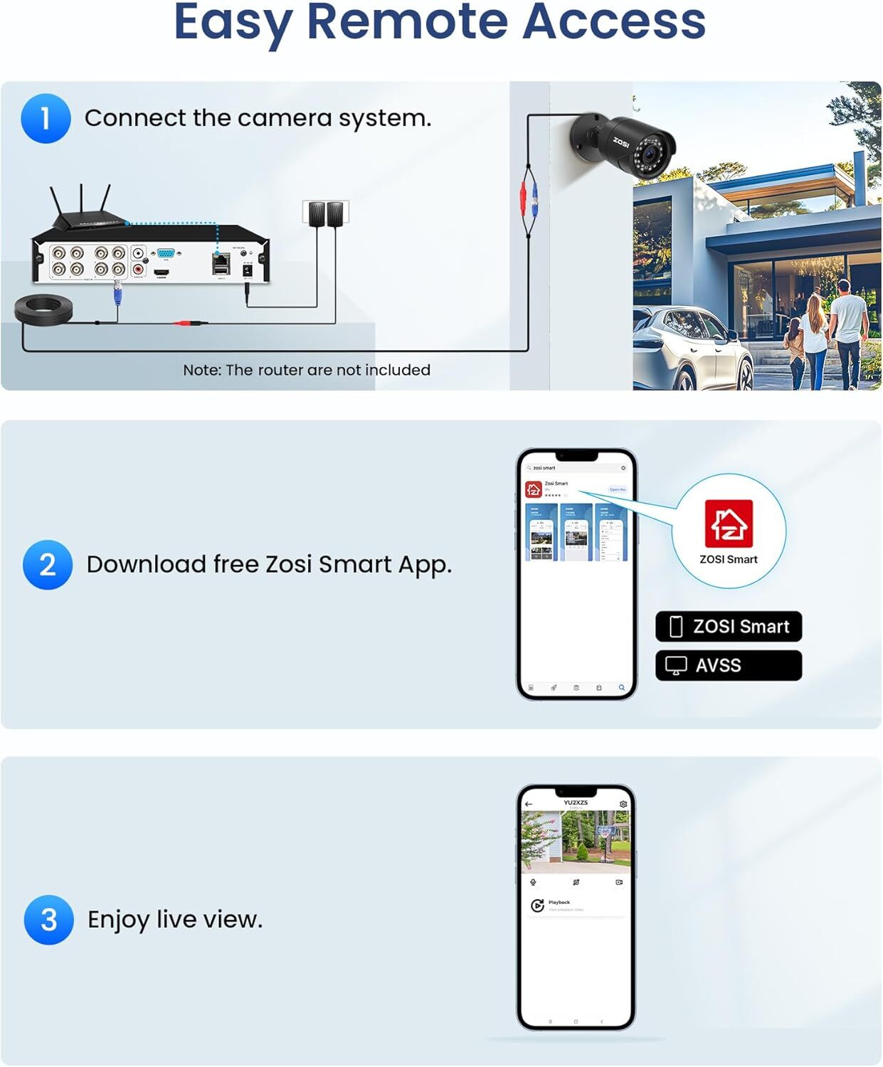 ZOSI 5MP 8CH 3K Lite CCTV Security Camera System AI Human Vehicle Detection 1TB