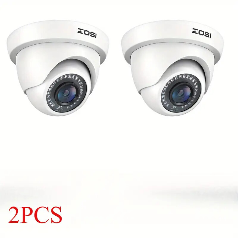 ZOSI 2PK 1080p TVI Security Dome Camera Outdoor Home Day Night for CCTV System
