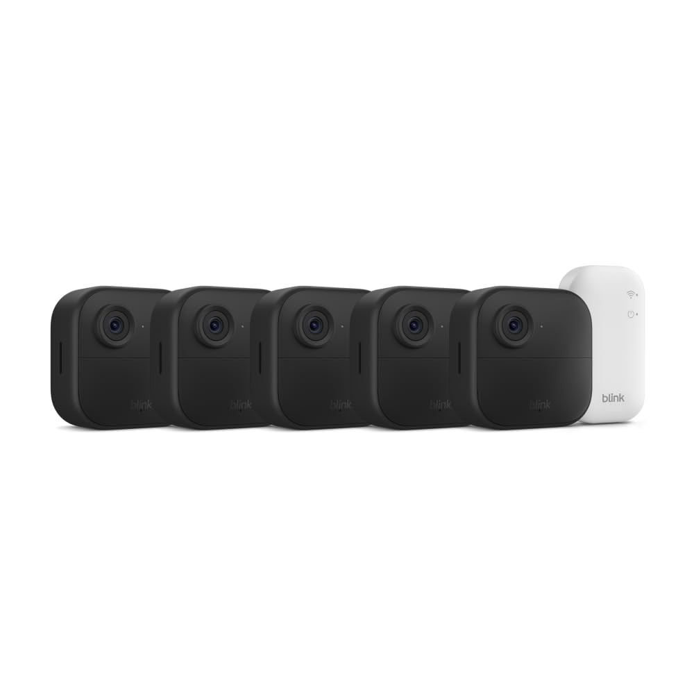 Blink Outdoor 4 2-year battery wireless 5 camera kit 1080p HD IR w/sync module