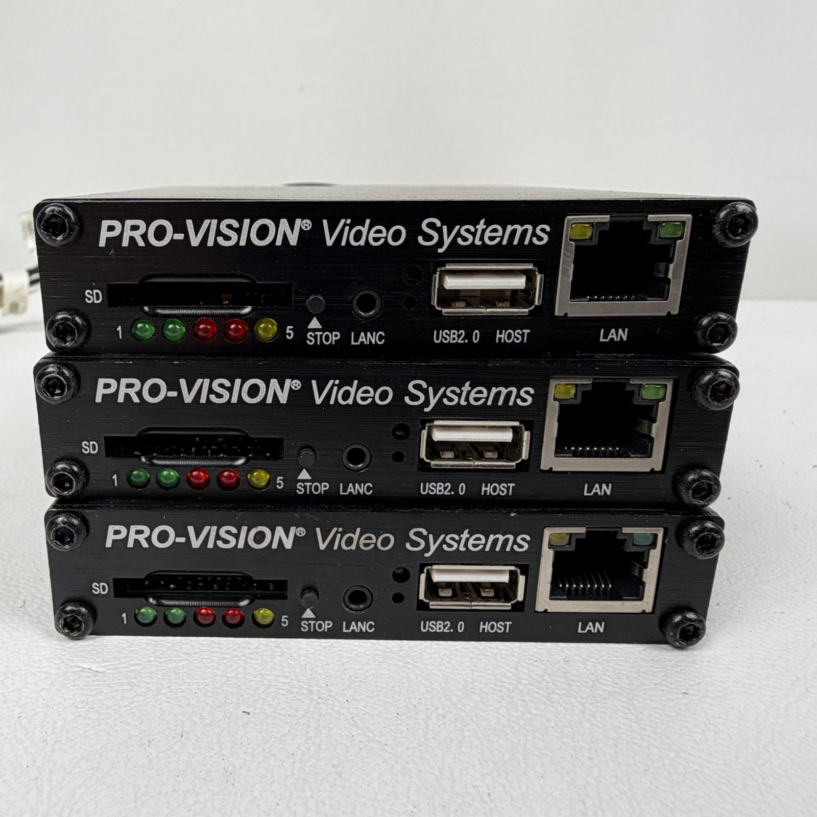 Lot of 3 Pro Vision Video Systems Solid State DVR PD-1736 Video Recording System
