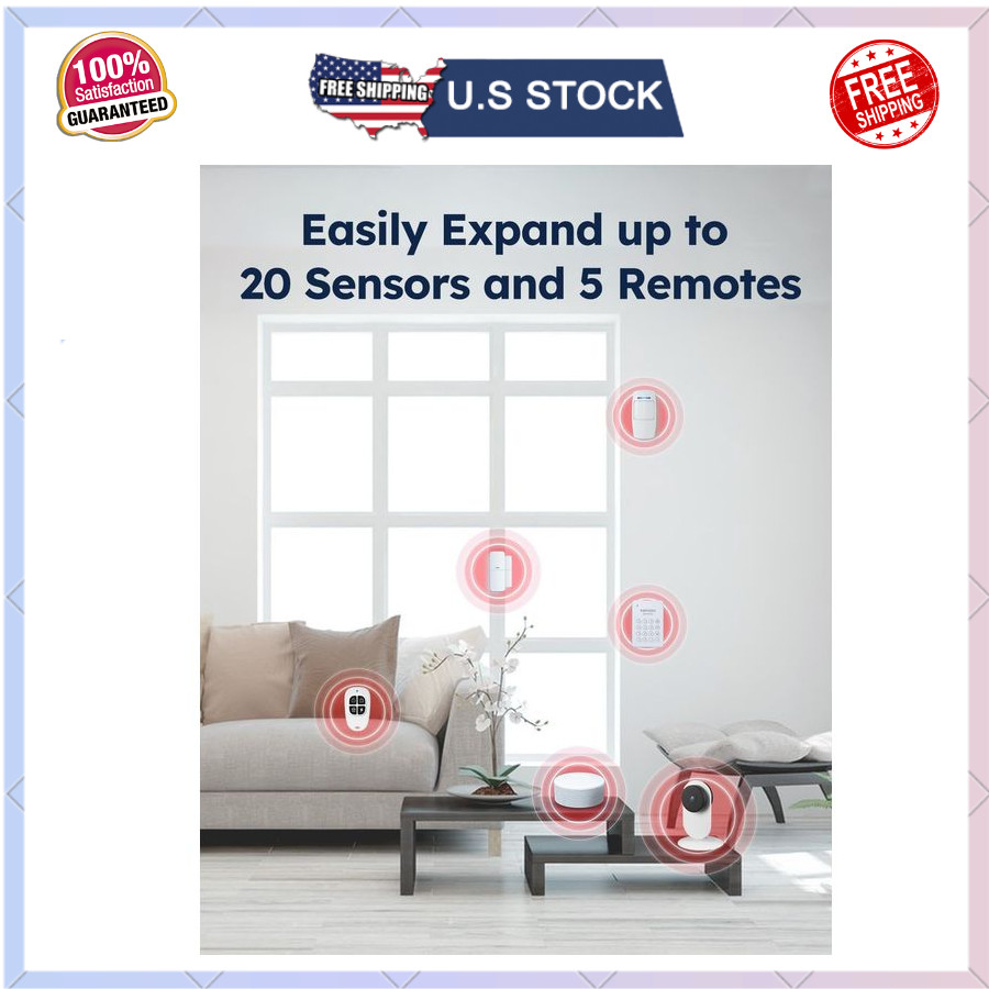 WiFi Door Alarm System, Wireless DIY Smart Home Security System, 8 Pieces-Kit