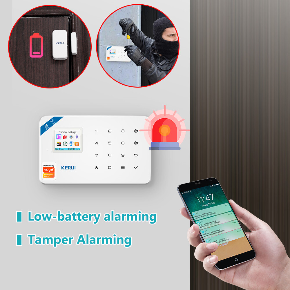 KERUI Wireless Wi-Fi Tuya GSM Smart Home Alarm System Security Motion Detector