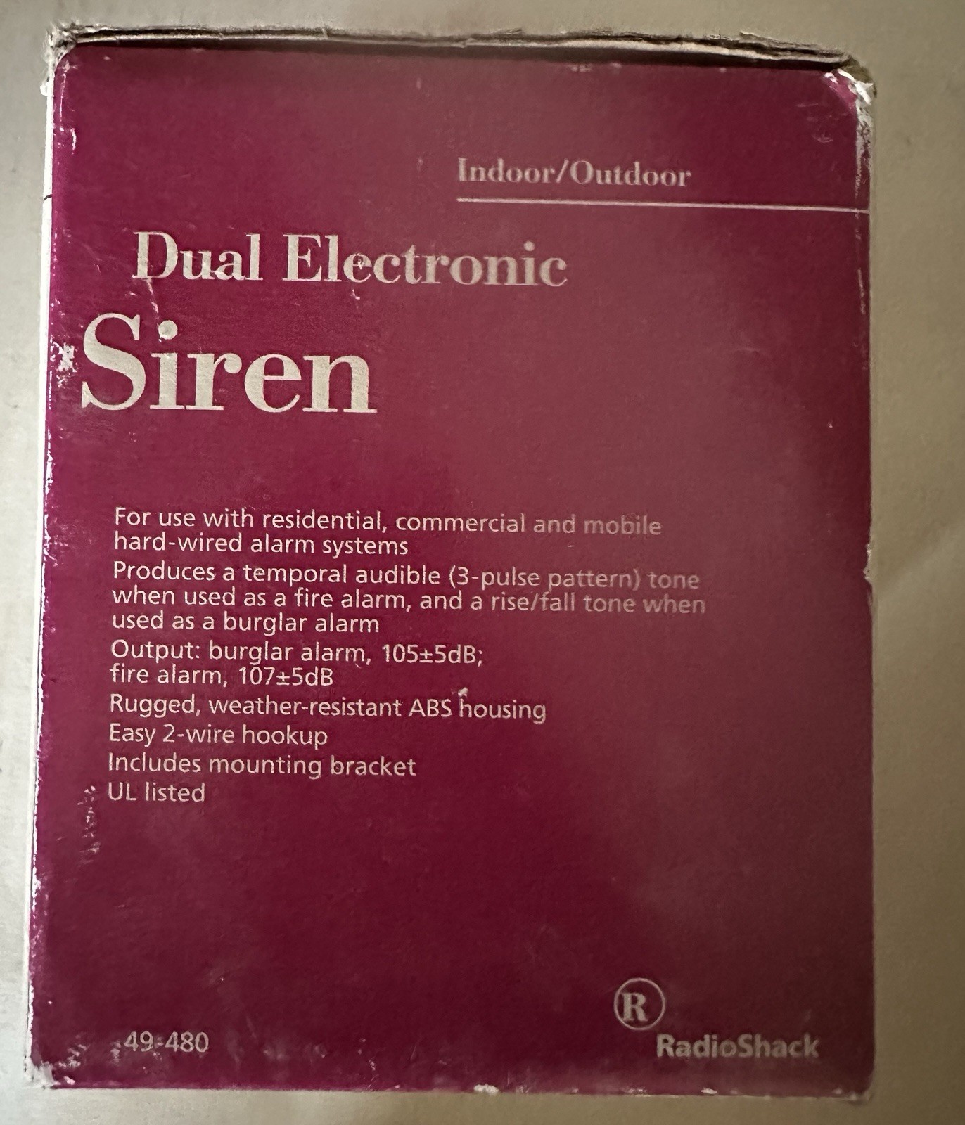 RadioShack 49-480 Dual Electronics Siren