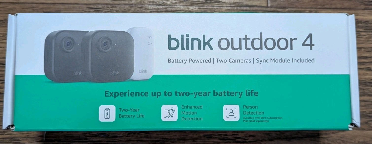 Blink Outdoor 4, (4th Gen 2025) Wireless 2 Camera Security System + Sync Module