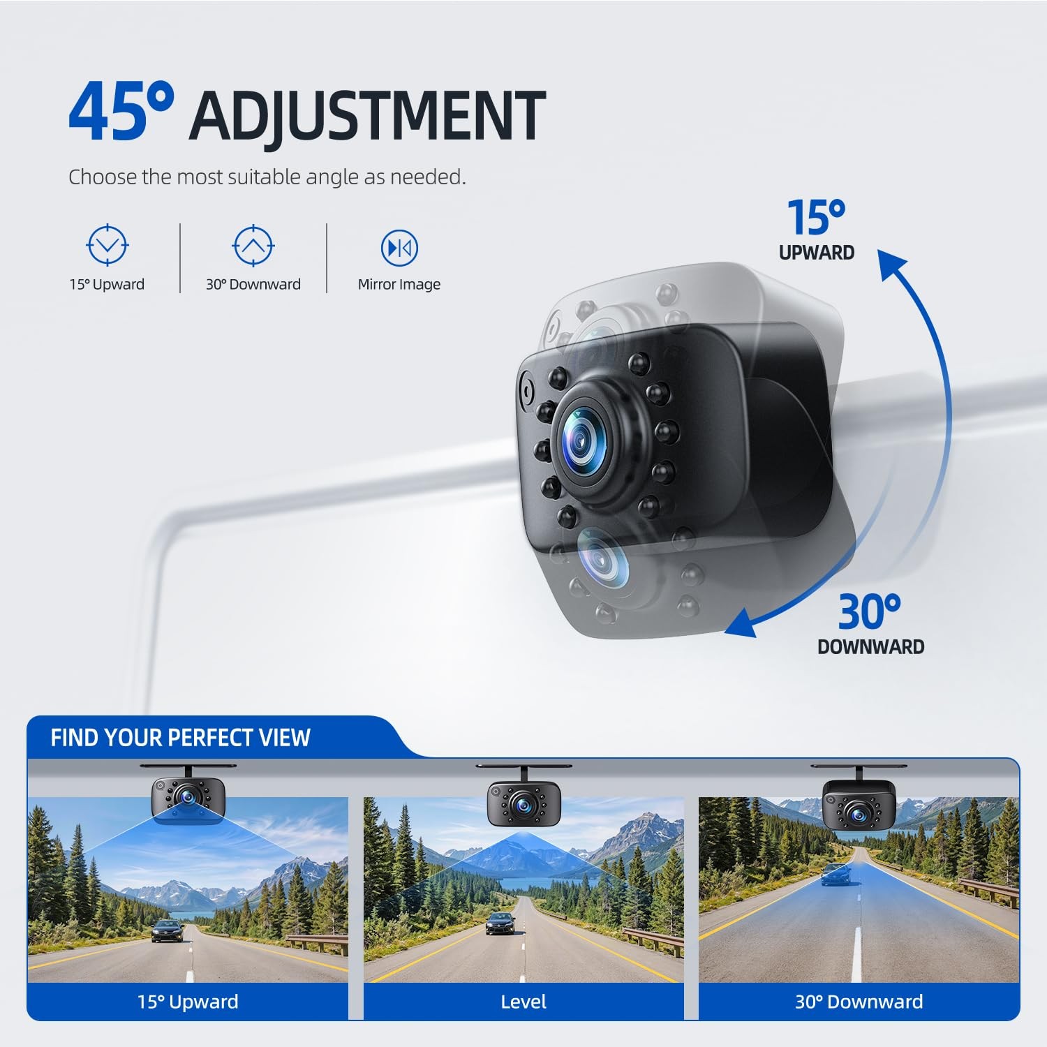 eRapta Backup Camera, AHD & CVBS License Plate Rear/Front View Dark Black