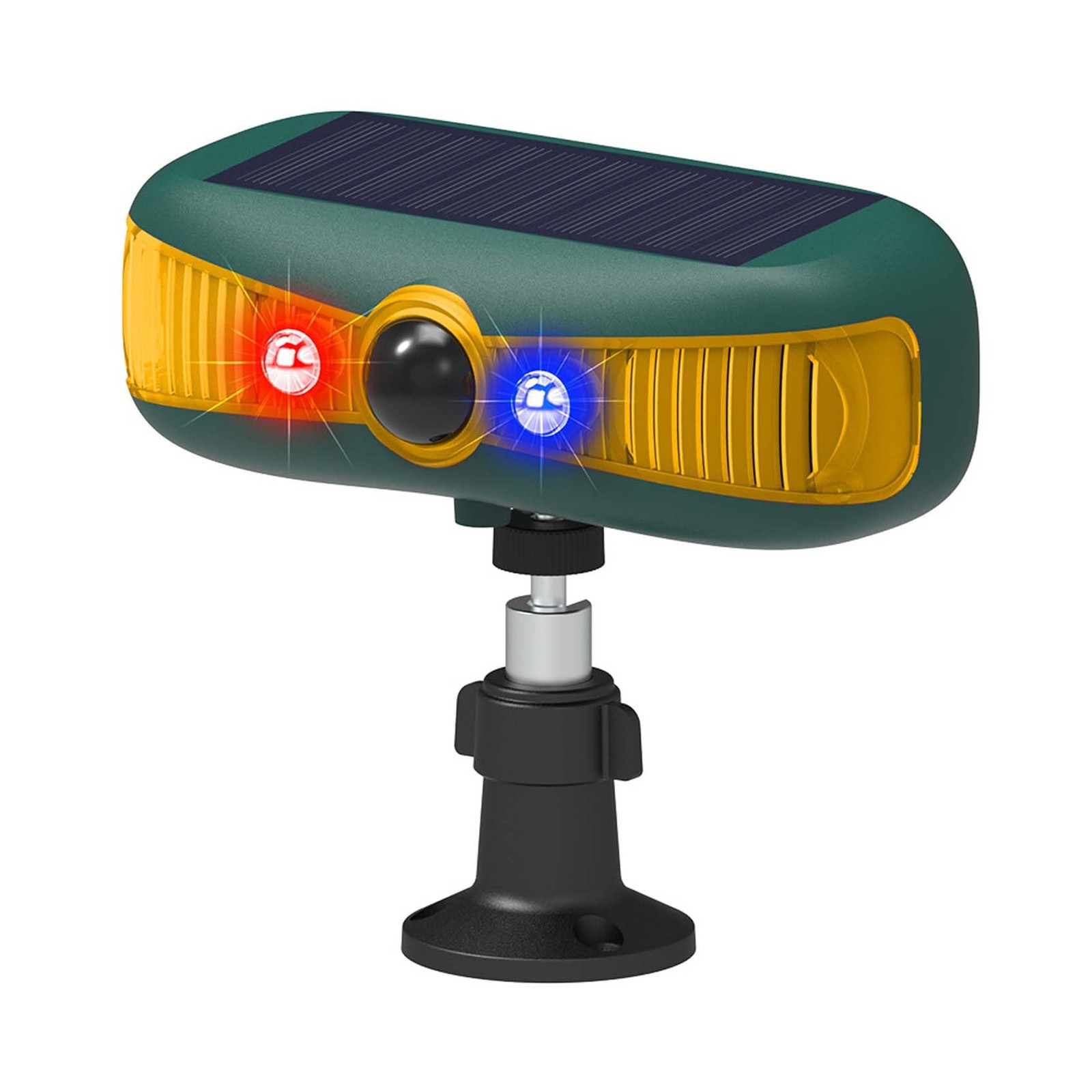 Solar Motion Sensor Alarm, 129dB Siren with Red/Blue Strobe Lights, 4 Modes S…