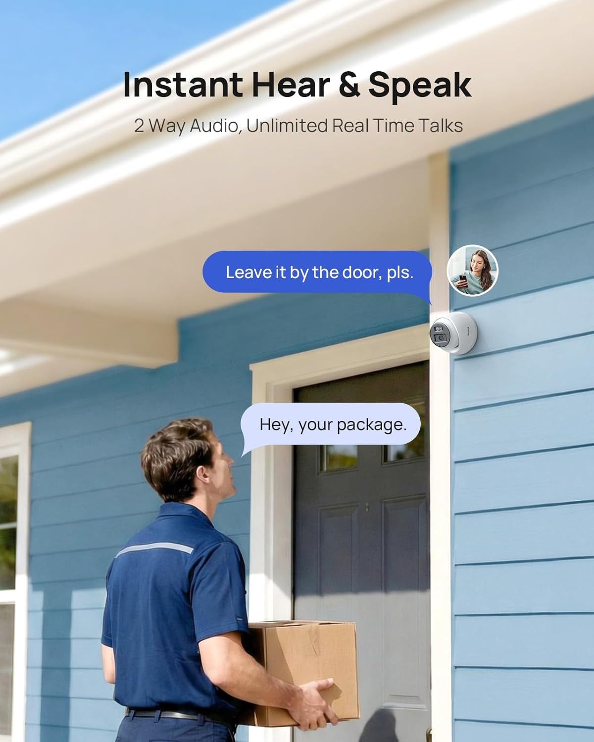 H500 3K 5MP Poe Security Camera System, 4X 3K 5MP Outdoor IP Cams, Red and Blue