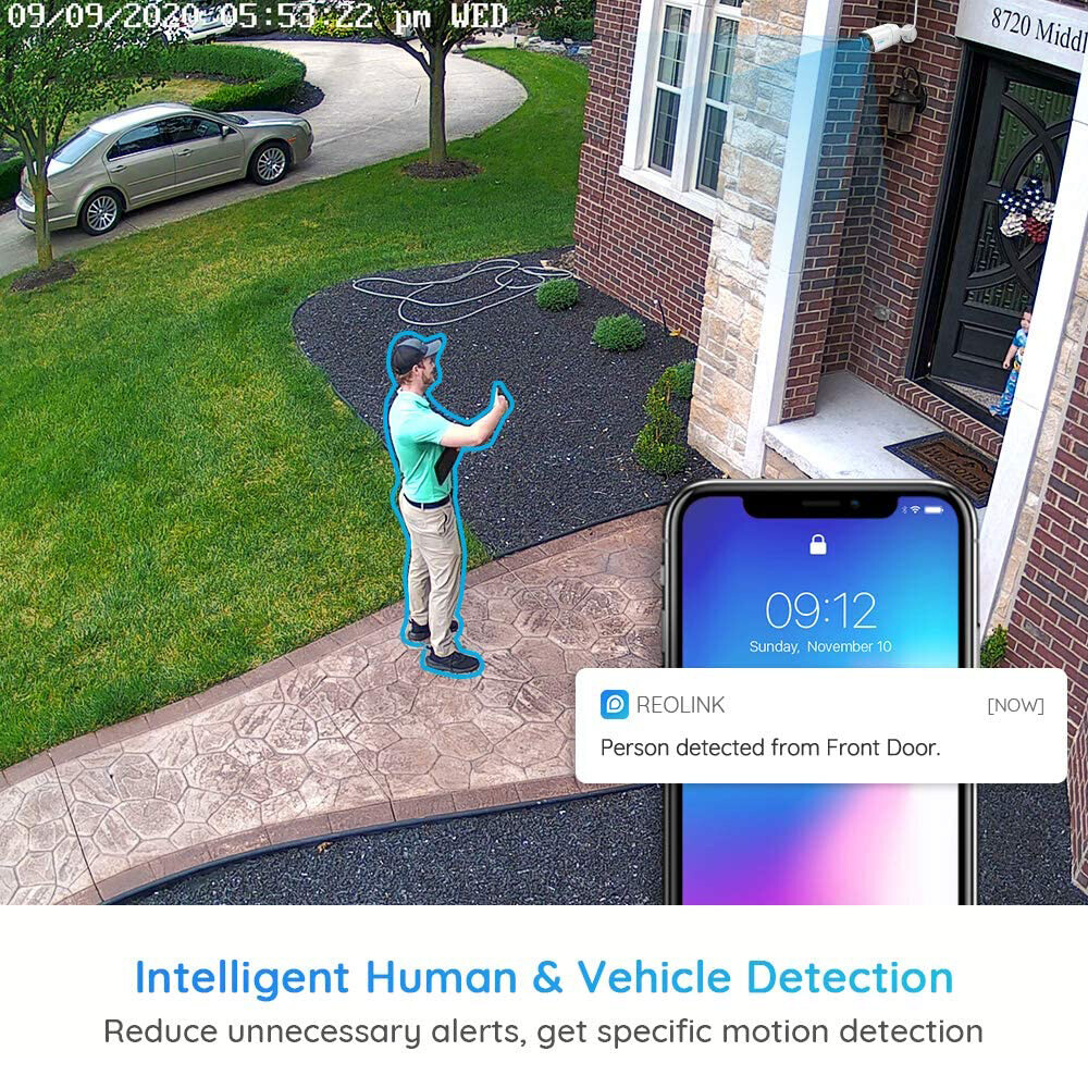 Reolink 5MP POE Security Camera System 8CH NVR RLN8-410 2TB HDD Smart Detection