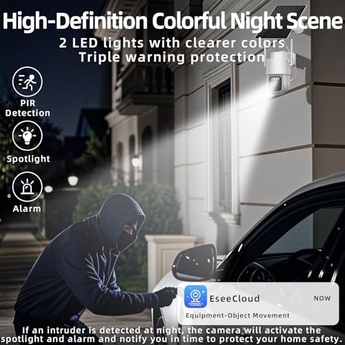 Solar 4G LTE Cellular Security Camera kit Wireless Outdoor,No WiFi 14in
