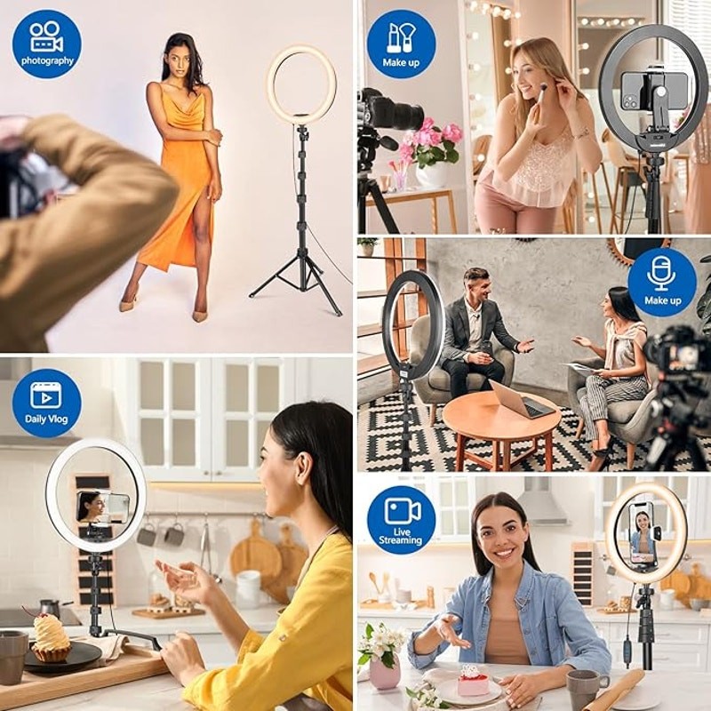 NEW IN BOX TAOTRONICS 12″ SELFIE LED RING LIGHT -62″ TRIPOD STAND & PHONE HOLDER