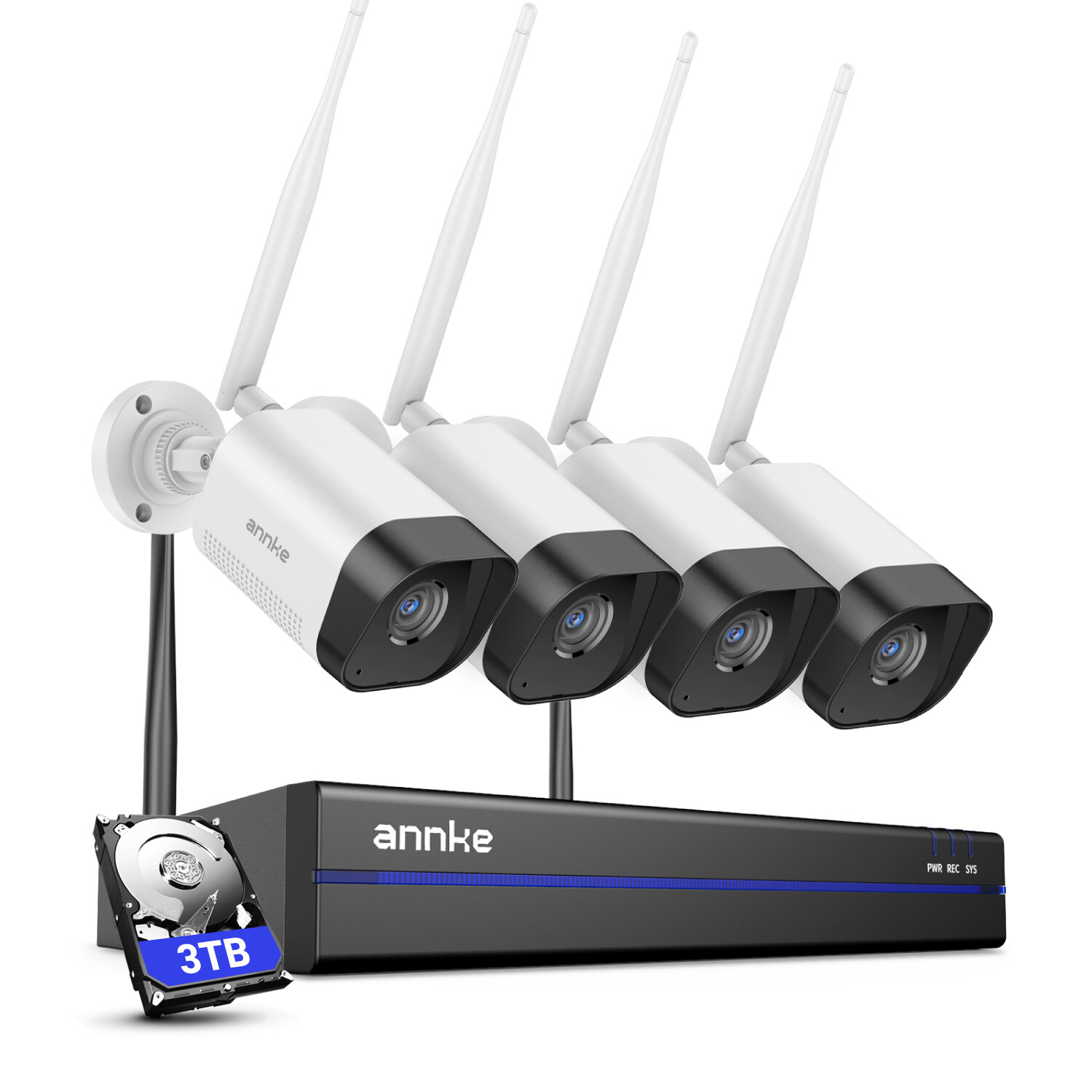ANNKE 16CH NVR 4K Wireless Security Camera System Two Way Audio AI Detection 2TB