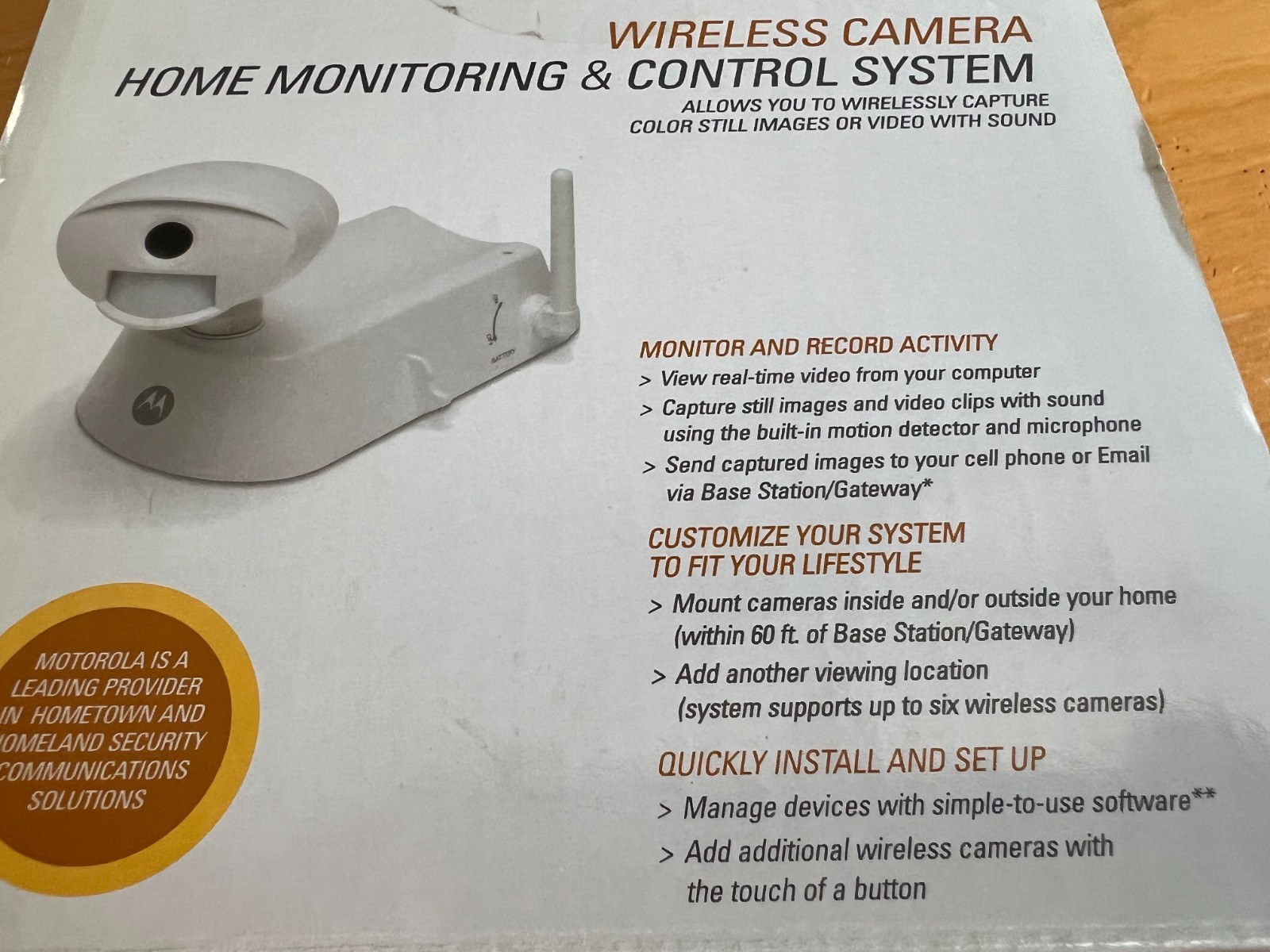 Motorola HMWL-1010 Home Monitoring & Control System Wireless Camera