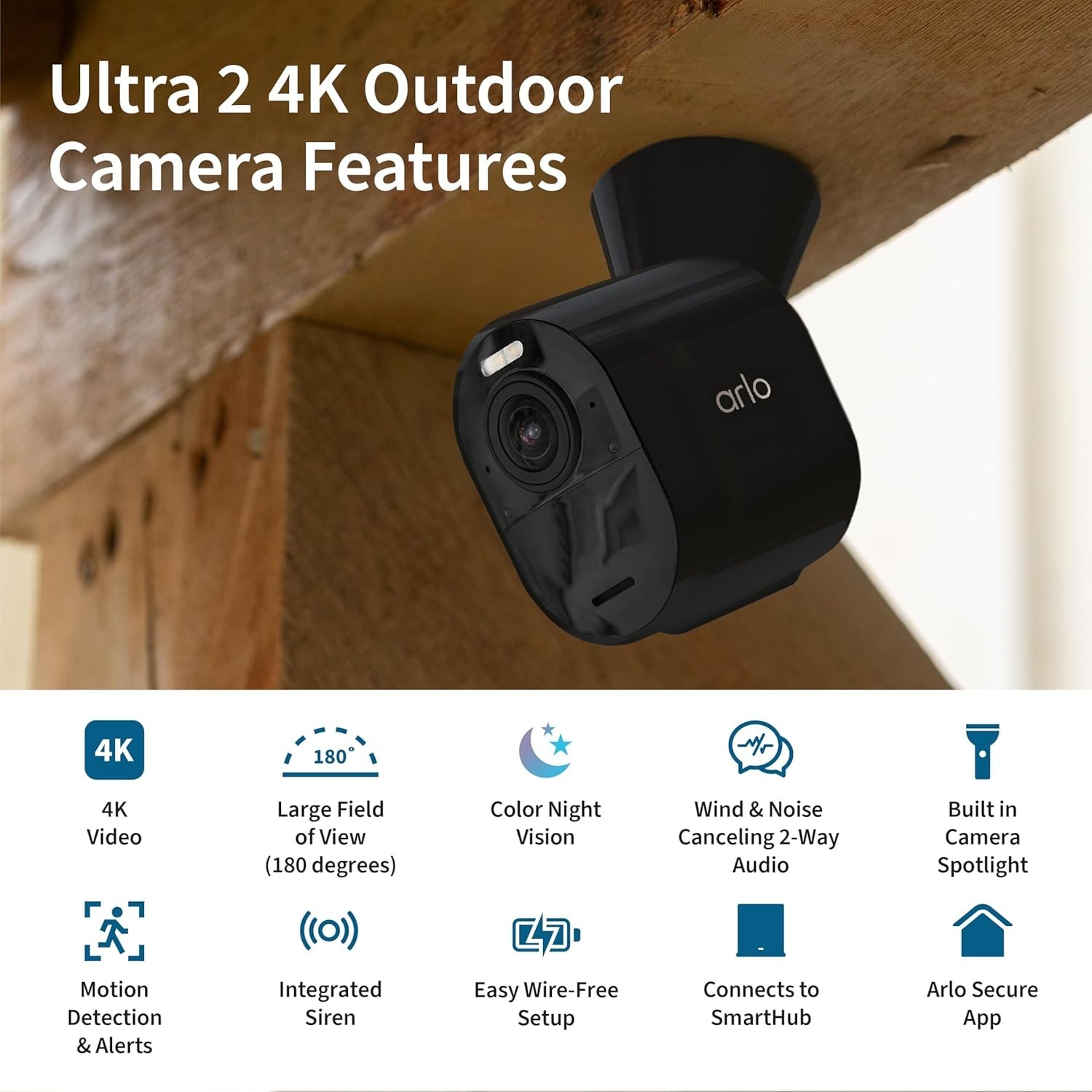 Arlo Ultra 2 4K Wireless Security Camera System with Dual-band WiFi and SmartHub