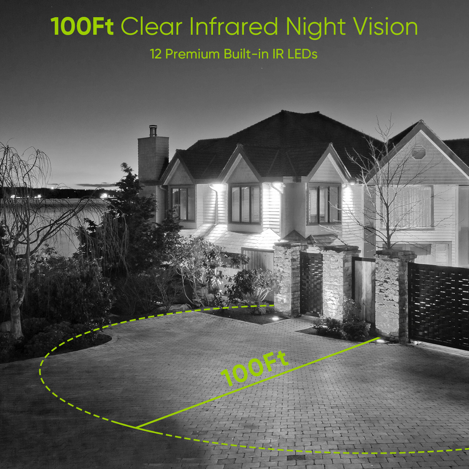 SANNCE 4x HD 5MP Video Home Security Camera CCTV Outdoor 100ft EXIR Night Vision