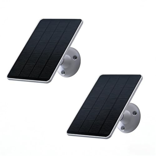2 Pack Solar Panels Compatible with WYZE Battery Cam Pro, Solar 2 Pack-White