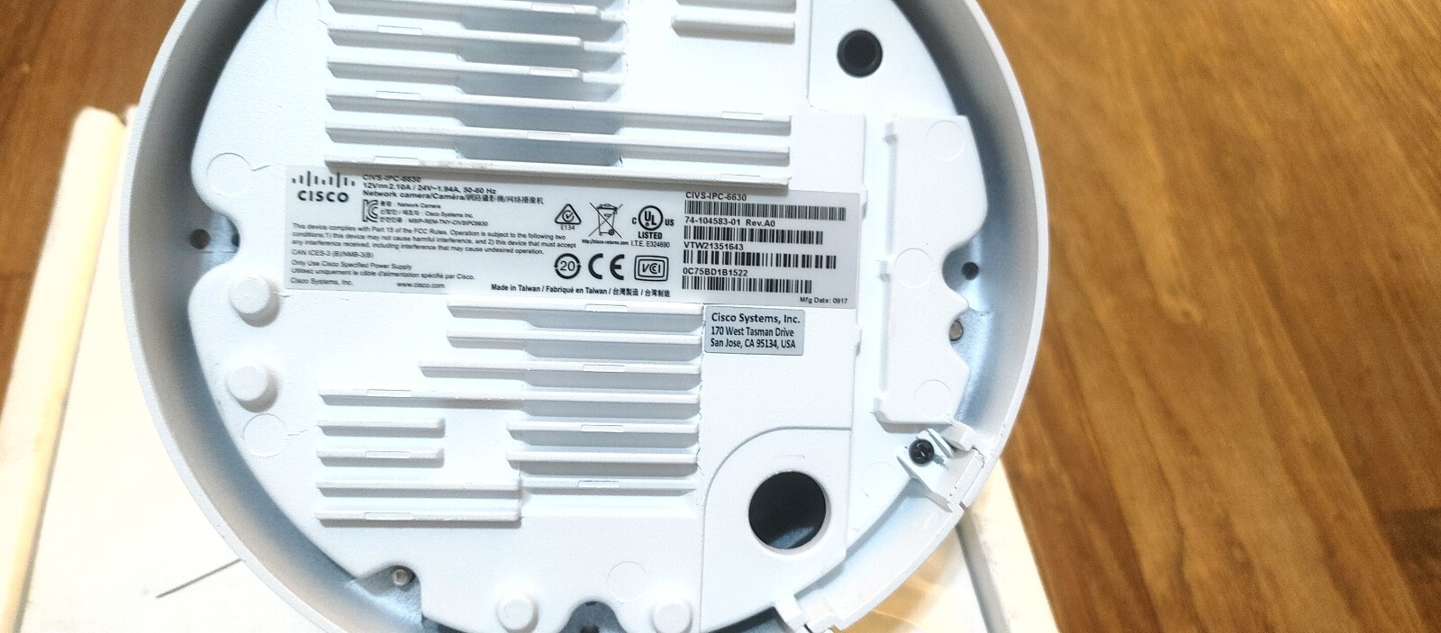 Cisco CIVS-IPC-6630 Dome Security Camera