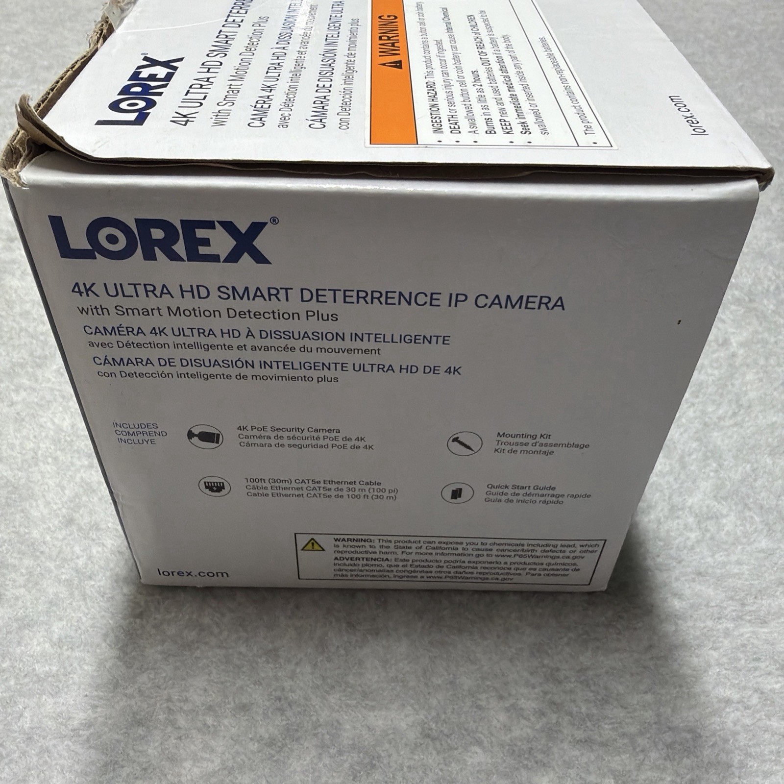 Lorex 4K IP Wired Bullet Security Camera w/ Smart Deterrence & Motion Detection