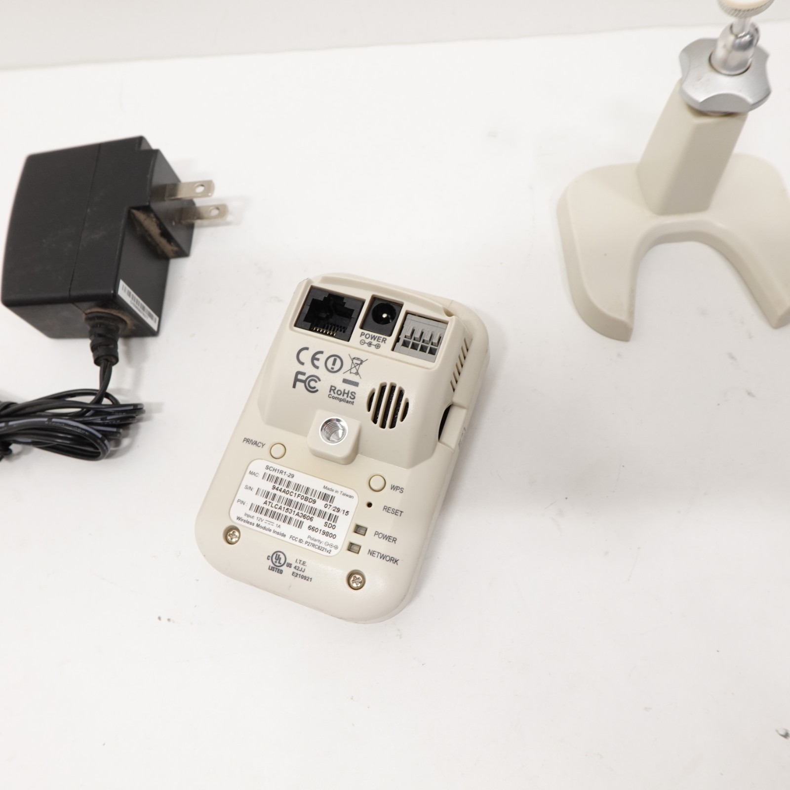LifeShield SCH1R1-29 White & Black Wired SCH1R0 Camera with Stand & Power Cable