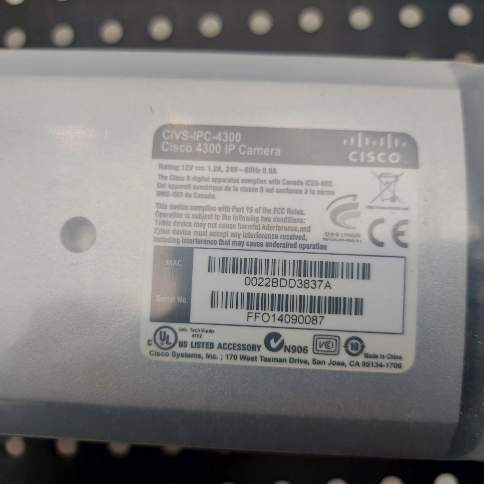CISCO 4300 CIVS-IPC-4300E Cisco 4300E IP High Definition Video Camera