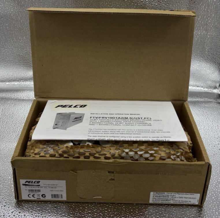 Pelco FTV10D1A2M1ST 1 Channel Video Fiber Transmitter ST Connector, Multi-Mode