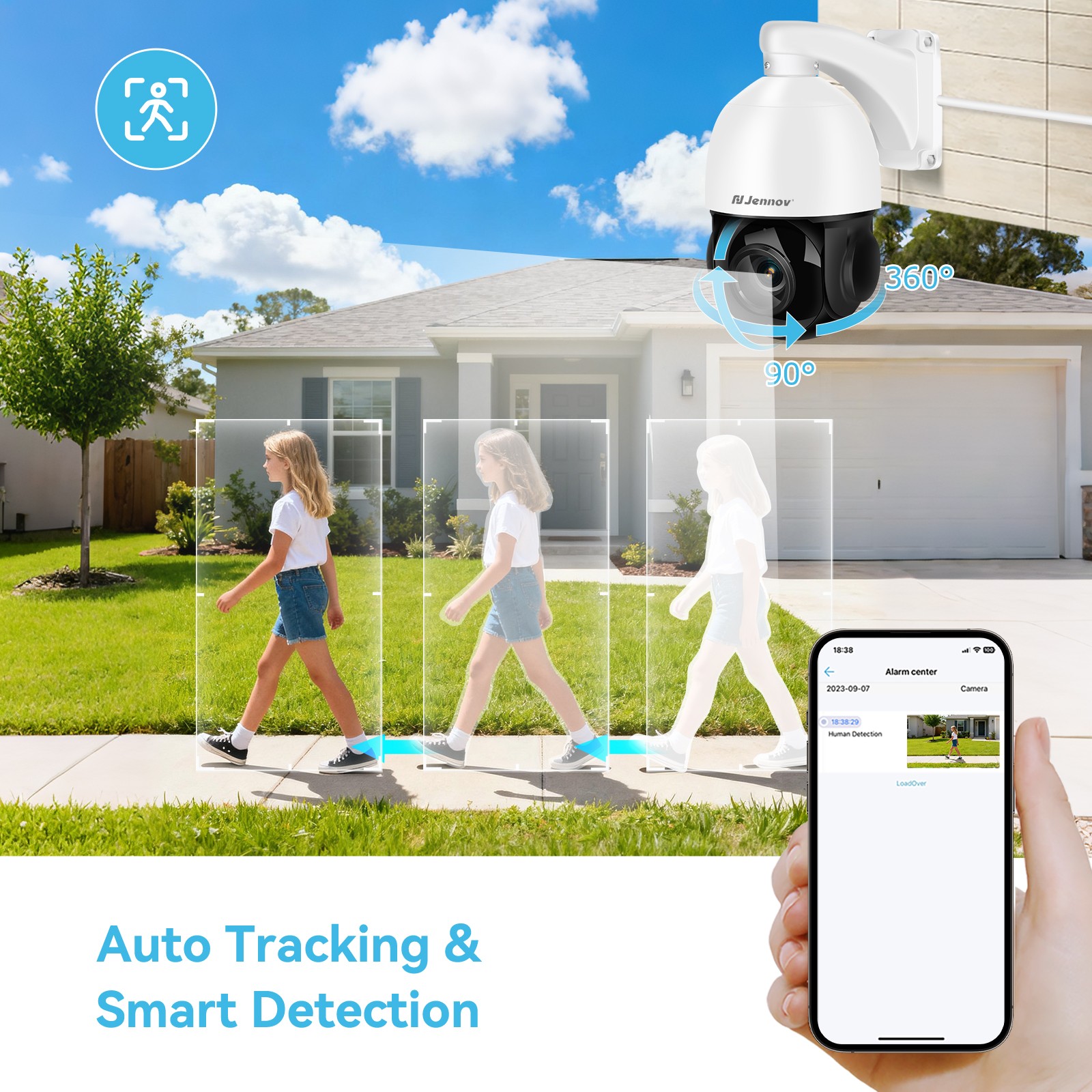 5MP POE PTZ Security Camera Outdoor 4X Zoom HD IP CCTV IR Night Vision