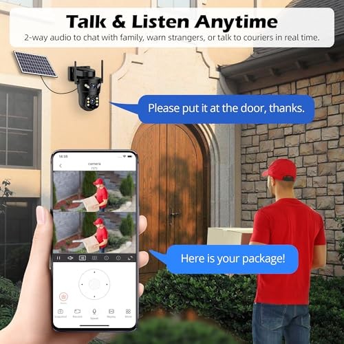 3K Solar Security Camera Wireless,270°Pan 90°Tilt Auto Tracking,WiFi D05-128G