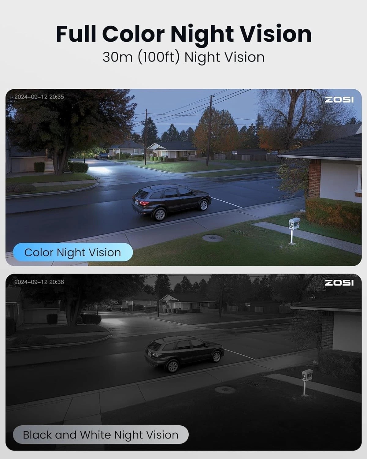 ZOSI 8/16CH 4K PTZ PoE Security 8MP Camera System Add-On Person Vehicle Detect