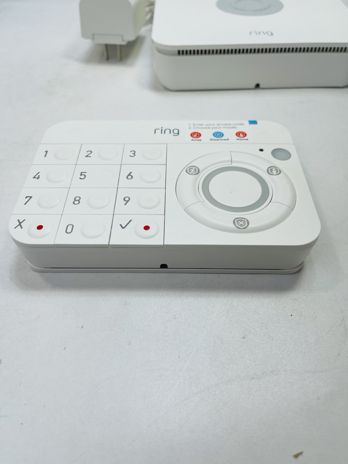 RING Z WAVE PLUS 4HB1U90EN0 Alarm System Base Station w/ Power Supply & Keypad
