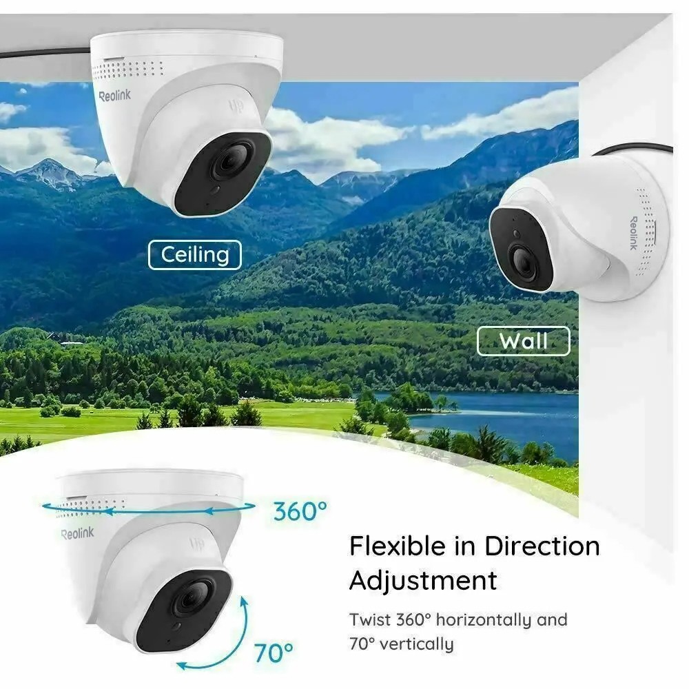 Reolink 5MP PoE Security Camera System 8CH 2TB HDD NVR 24/7 Video Recording