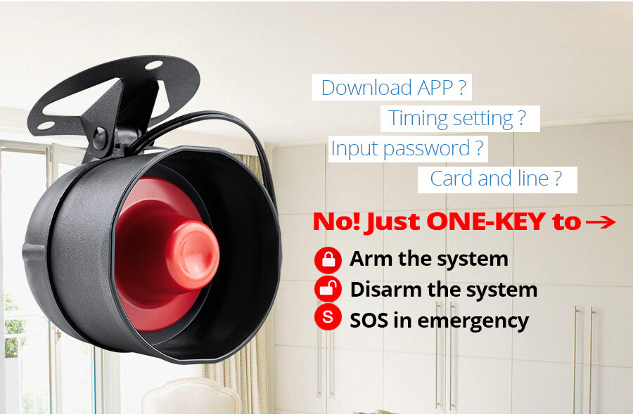 Loud Sound Alarm Home Alarm System Wireless Garage Security Burglar Anti-theft