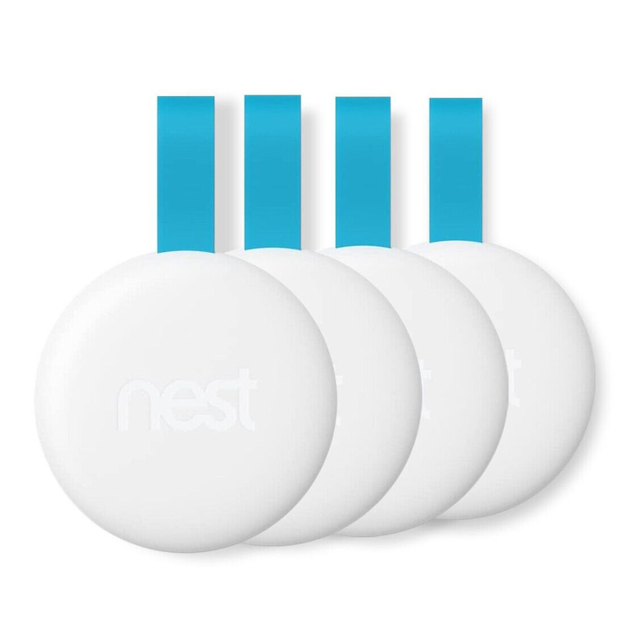 4 Pack Google Nest Tag Wireless Home Security Key Fob – White/Blue, New In Box