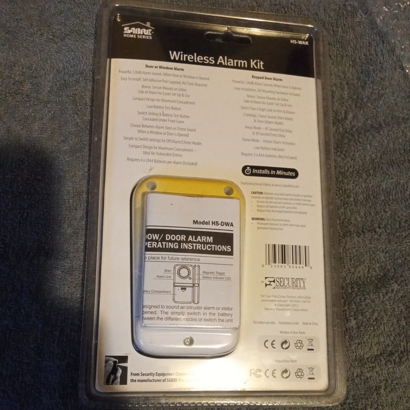 Sabre Wireless Door Window Stand-alone Alarm Kit HS-WAK