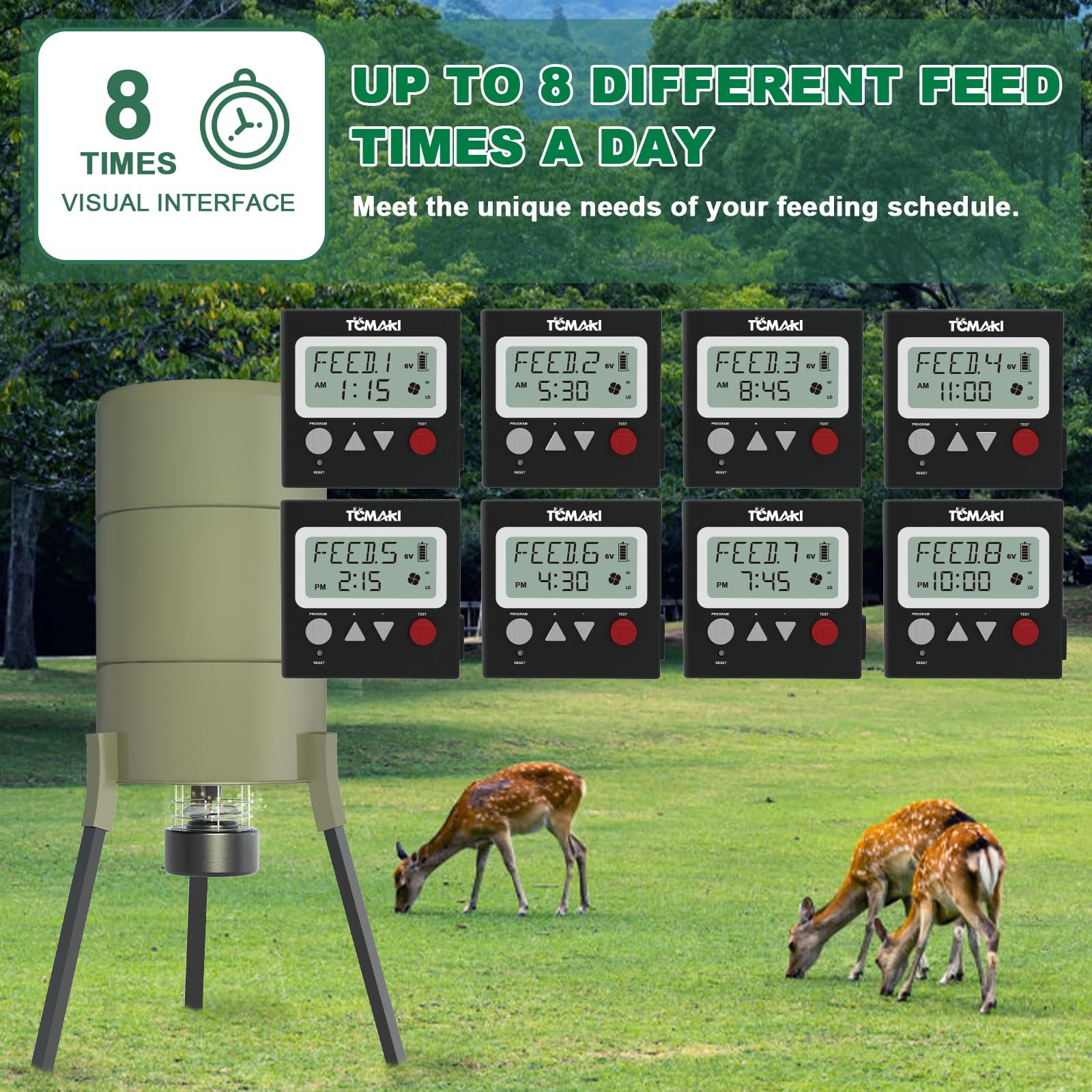 Game Feeder Digital Timer, Deer 3.5IN X X 075IN, Black