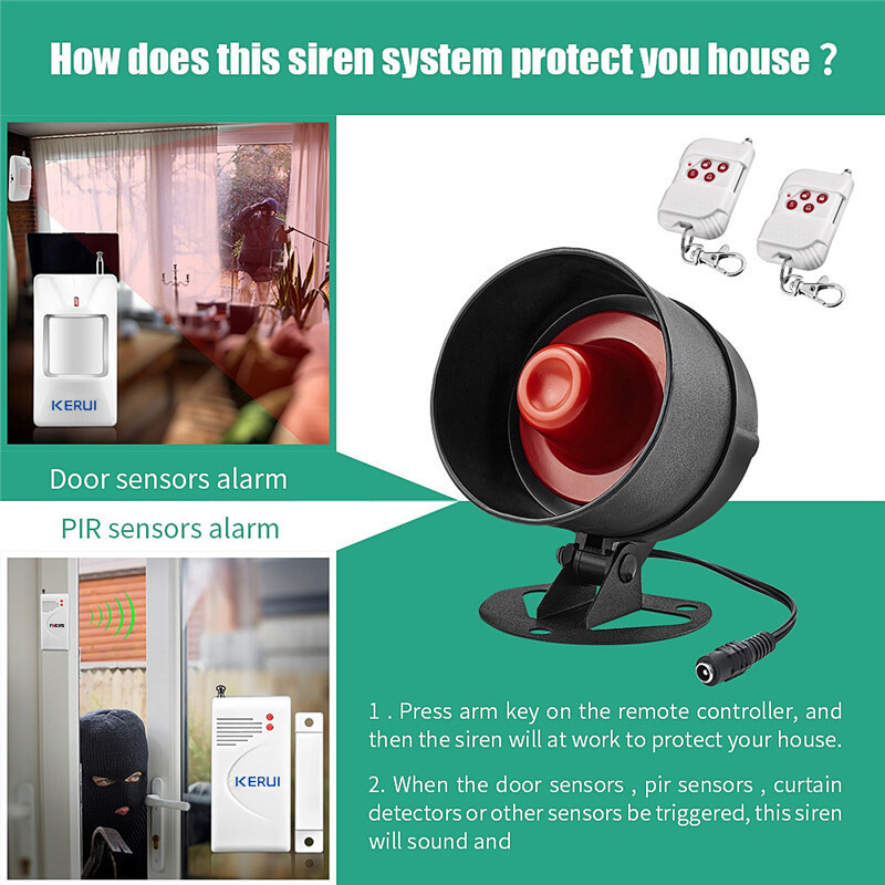 KERUI Home Wireless Burglar System Local Siren Speaker 120dB Safety Alarm Lot
