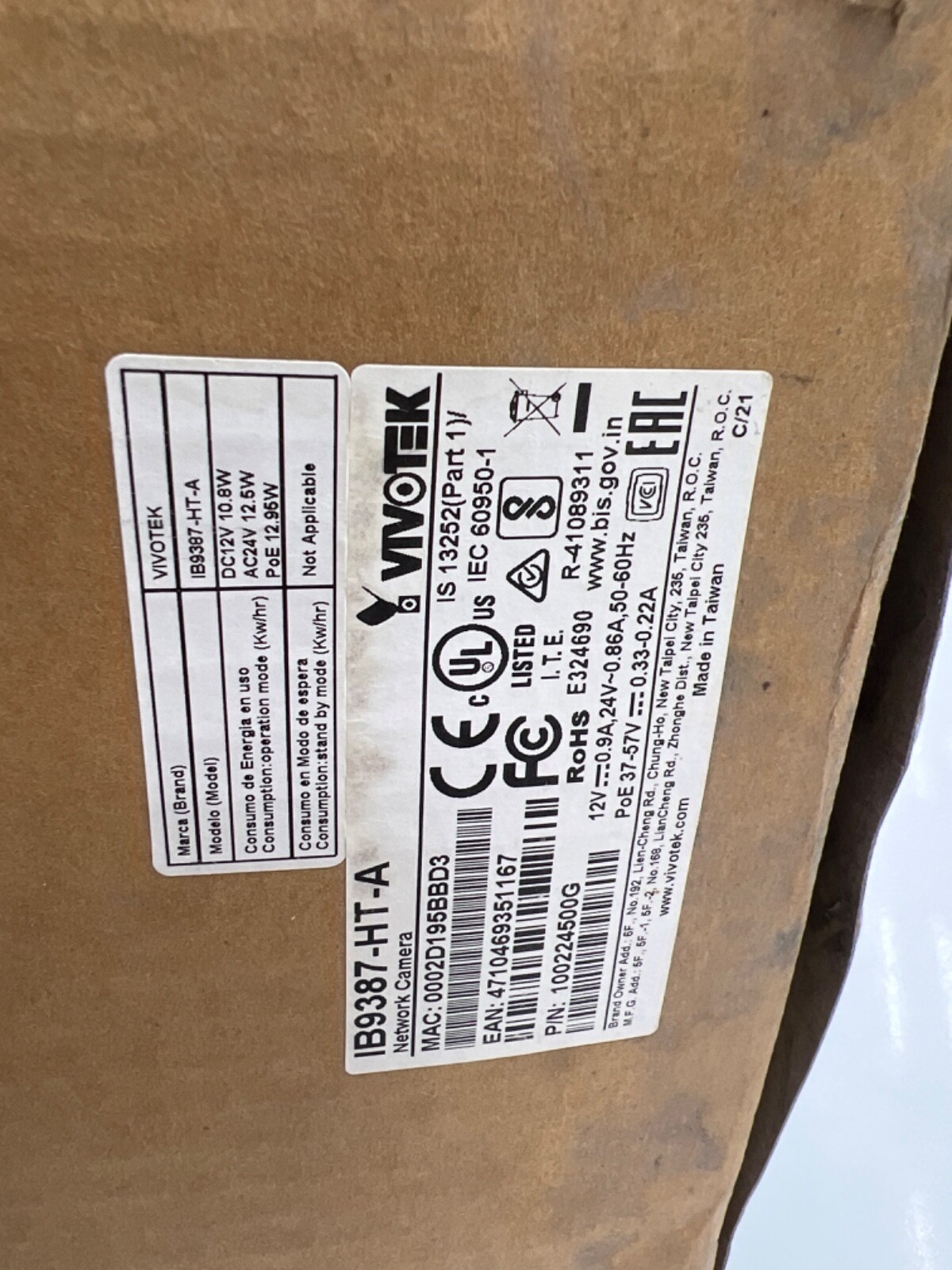 VIVOTEK IB9387-HT-A V Series Network Surveillance Camera IB9387-HT-A